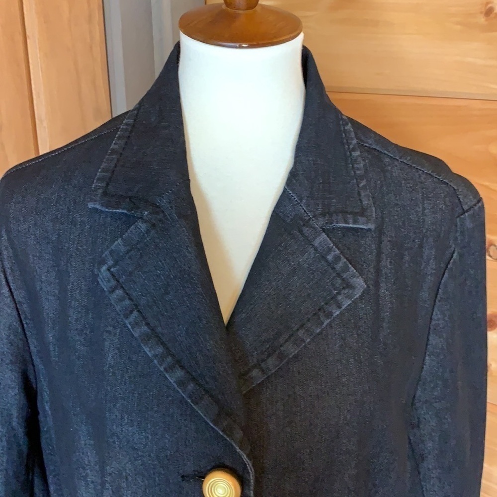 Vintage Pierre Cardin black denim jean jacket Size Medium - Picture 4 of 8